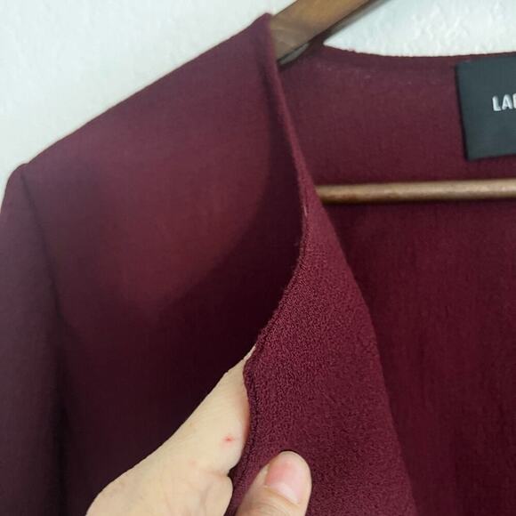 Lafayette 148 Lightweight Wool Jacket Long Length Burgundy Wine Red 12 - Picture 10 of 10